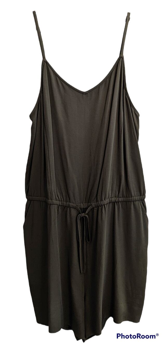 Old Navy Woman Soft Light Weight Cami Romper Forest Green Hunter Pines L